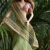 Green tulle saree for doll