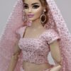 Pink lehenga for curvy doll