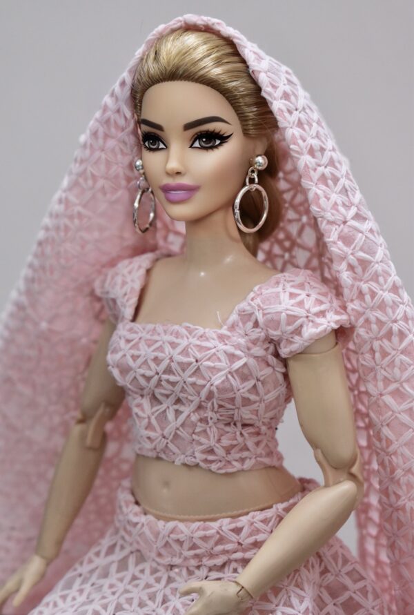 Pink lehenga for curvy doll