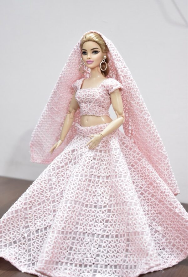 Pink lehenga for curvy doll