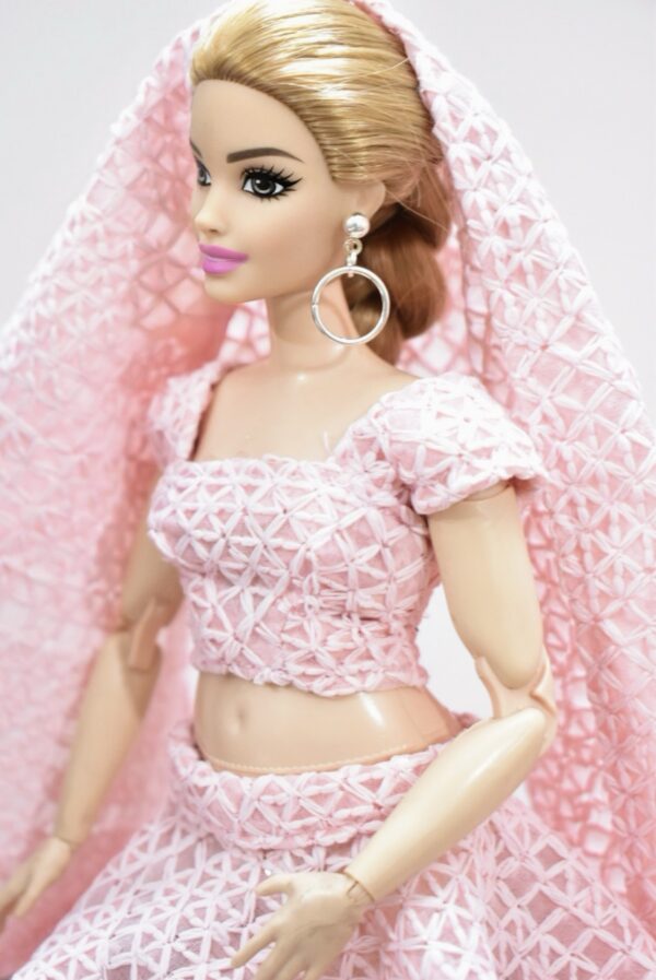 Pink lehenga for curvy doll