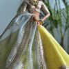 Yellow green and gold Indian bridal lehenga for doll