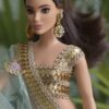 Embroidered Indian saree for a curvy doll