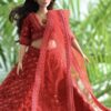 Red sequins lehenga for curvy Barbie doll