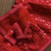 Red sequins lehenga for curvy Barbie doll