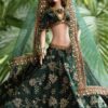 Green embroidered wedding lehenga for doll