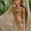 Embroidered Indian bridal saree for doll (white)