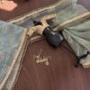 Embroidered Indian bridal saree for doll(teal)