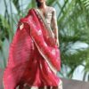 Pink and gold Indian saree for doll