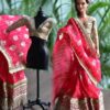 Pink and gold Indian saree for doll
