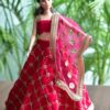 Pink and gold Indian lehenga for curvy doll