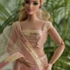 Pink tulle saree for curvy Barbie doll