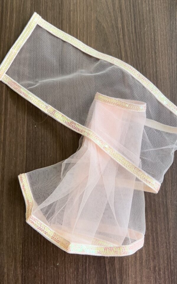 Pink tulle saree for curvy Barbie doll