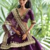 Embellished Indian bridal lehenga (wine)