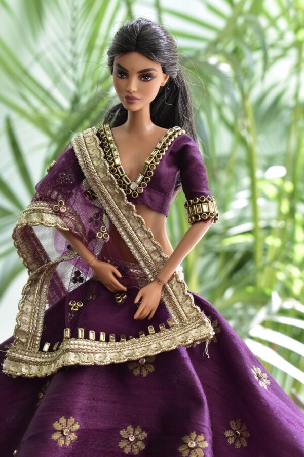 Embellished Indian bridal lehenga (wine)