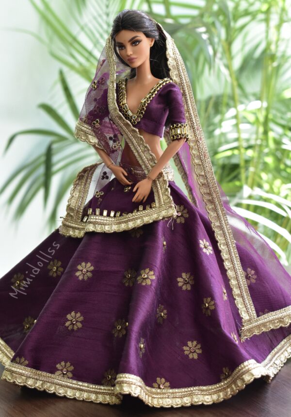 Embellished Indian bridal lehenga (wine)