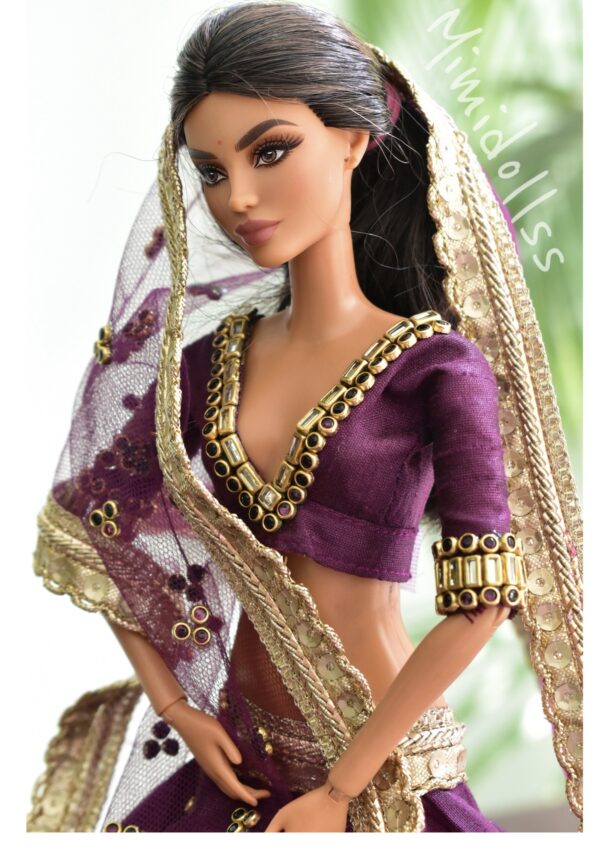 Embellished Indian bridal lehenga (wine)