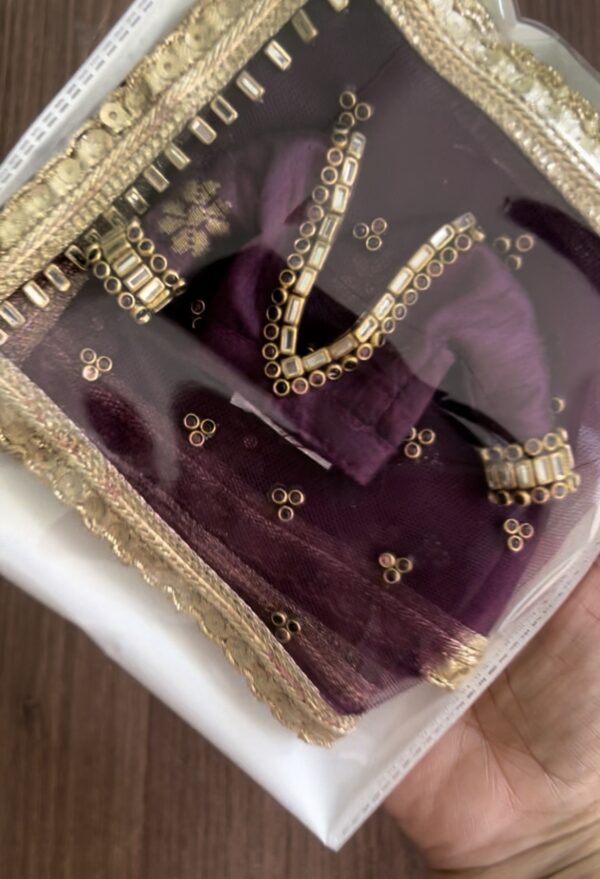 Embellished Indian bridal lehenga (wine)