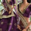 Embellished Indian bridal lehenga (wine)