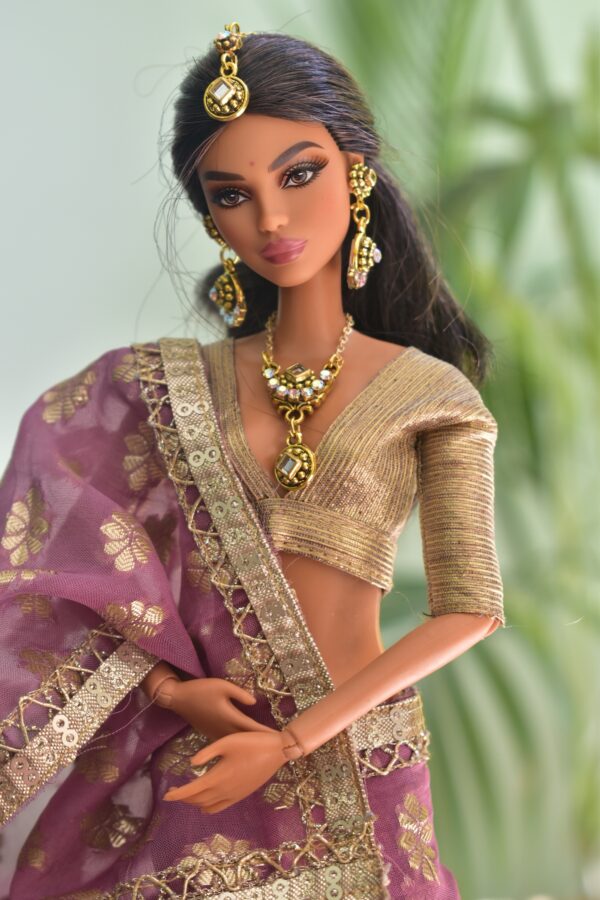 Indian bridal saree for Barbie doll
