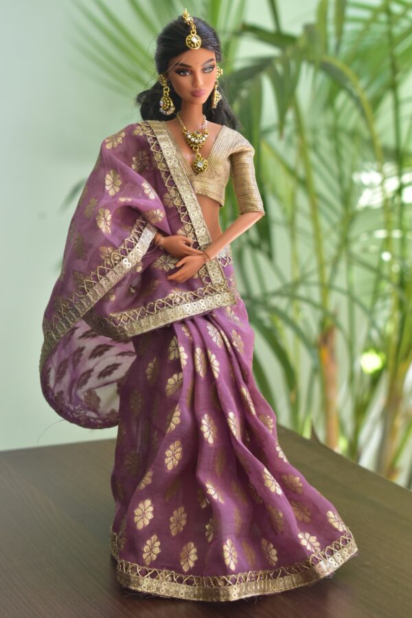 Indian bridal saree for Barbie doll