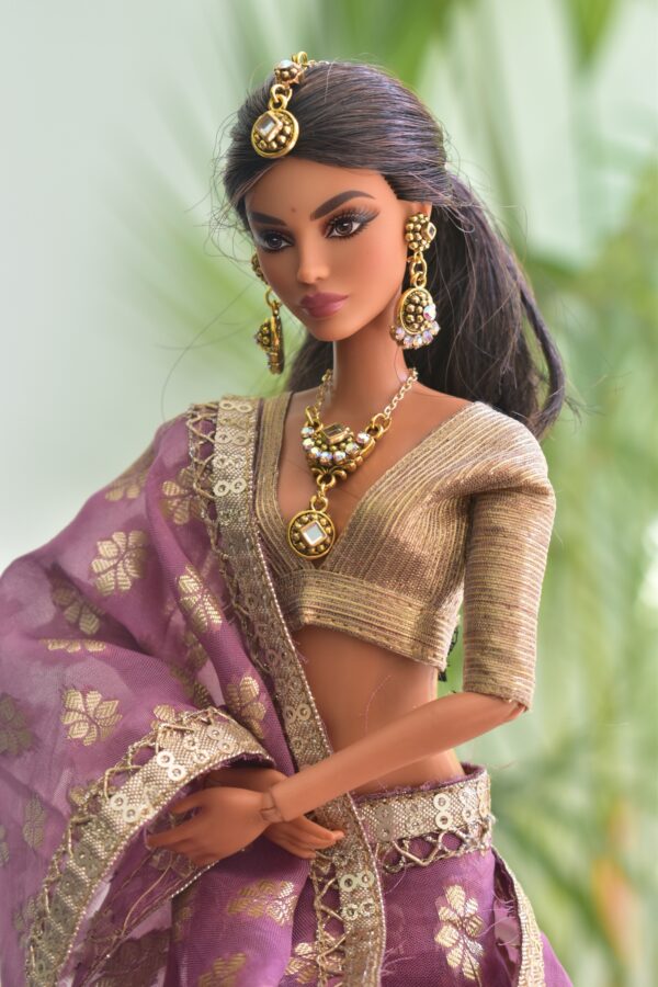 Indian bridal saree for Barbie doll