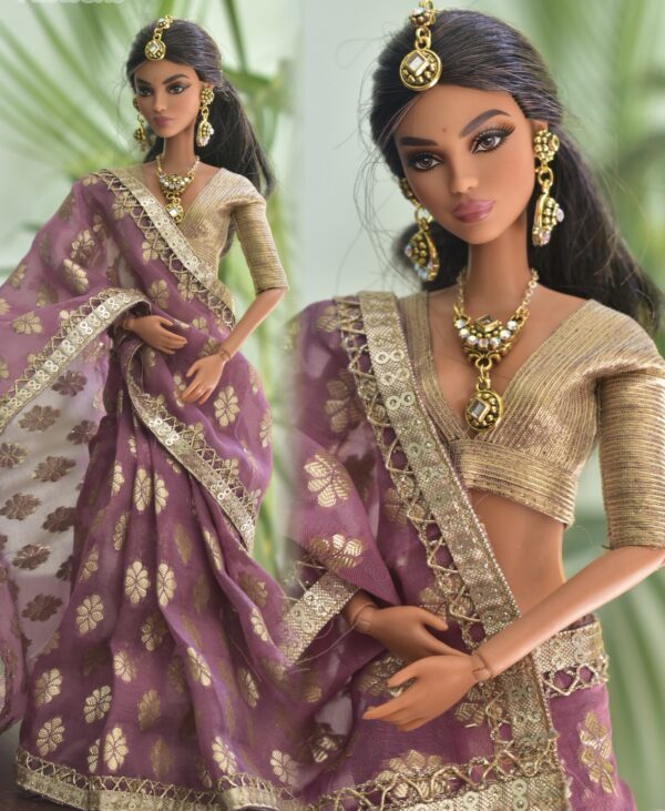 Indian bridal saree for Barbie doll