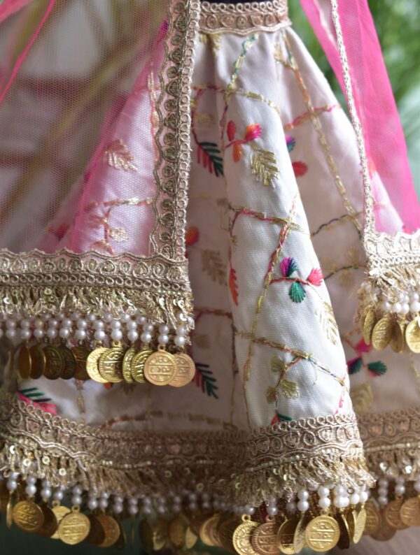 Heavily embellished Indian wedding lehenga for Barbie doll