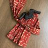 Indian block printed kalamkari saree with accessories for Barbie doll