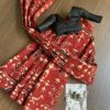 Indian block printed kalamkari saree with accessories for Barbie doll