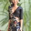 Indian Block printed Kalamkari saree with accessories for Barbie doll