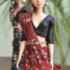 Indian block printed kalamkari saree with accessories for Barbie doll