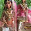 Heavily embellished Indian wedding lehenga for Barbie doll