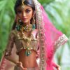 Heavily embellished Indian wedding lehenga for Barbie doll