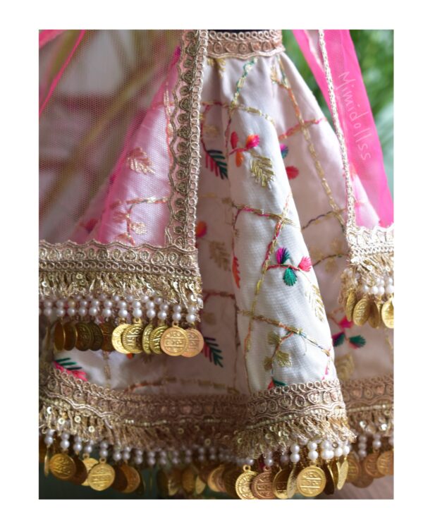 Heavily embellished Indian wedding lehenga for Barbie doll
