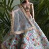 Embroidered blue lehenga for Barbie doll