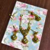 Embroidered beige lehenga with accessories for Barbie doll