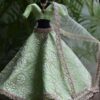 Embroidered green lehenga with accessories for Barbie doll