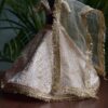 Beige and gold lehenga for Barbie doll
