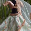 Pastel green and gold lehenga for Barbie doll