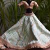 Pastel green and gold lehenga for Barbie doll