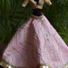 Blush pink and gold lehenga for Barbie doll