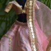 Blush pink and gold lehenga for Barbie doll