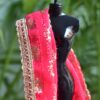 Pink and gold bridal shawl for Barbie doll