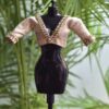 Embellished golden blouse for Barbie doll