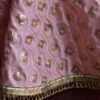 Embroidered peach and gold lehenga for curvy Barbie doll