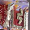 Red and gold bridal lehenga for Barbie doll