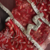 Red and gold bridal lehenga for Barbie doll