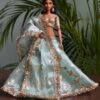 Embroidered mint green lehenga for Barbie doll