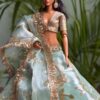 Embroidered mint green lehenga for Barbie doll